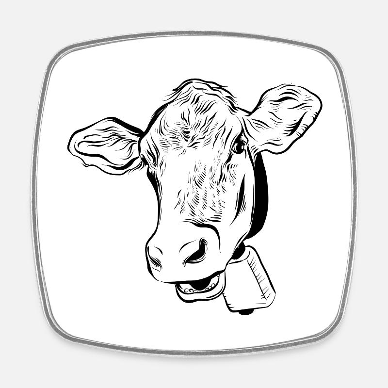 Vache Vaches - Magnet carré - blanc