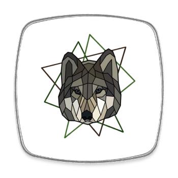 Wolf - Viereckiger Kühlschrankmagnet - Weiß - Vorne