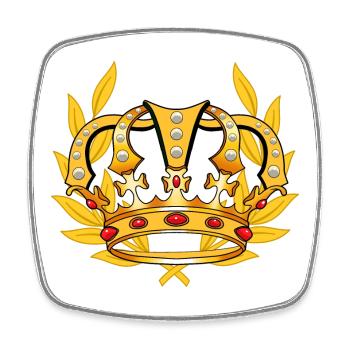 Krone König Majestät königlich Prinz - Viereckiger Kühlschrankmagnet - Weiß - Vorne