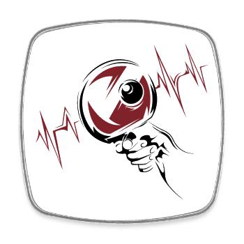 Heartbeat Pulse ECG Tennis de table Logo de tennis de table - Magnet carré - blanc - Devant