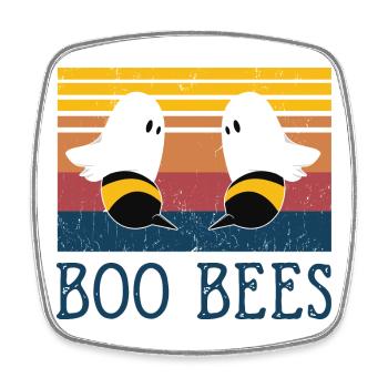 Boo Bees Ghost Bees Funny Design - Square fridge magnet - white - Front