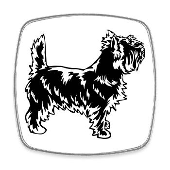 Cairn Terrier - Magnet carré - blanc - Devant