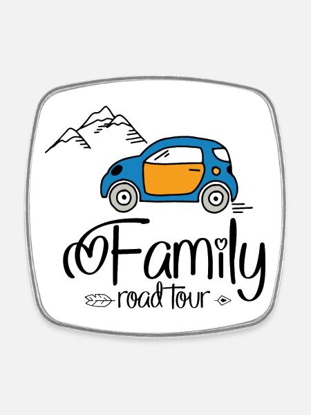 Excursion en famille - Magnet carré - blanc