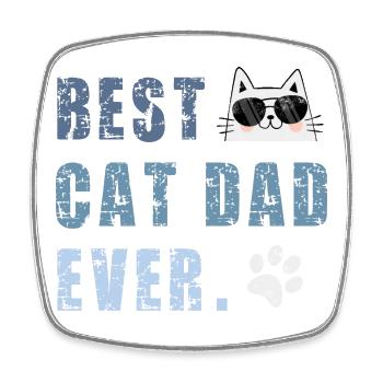 Chat Chats - Magnet carré - blanc - Devant