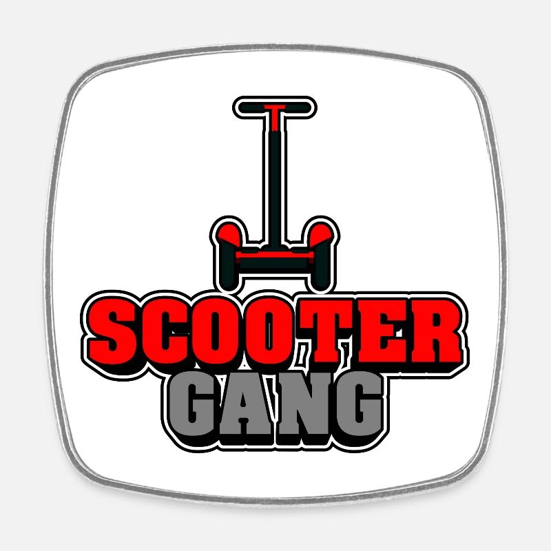 Bande de scooters - Magnet carré - blanc