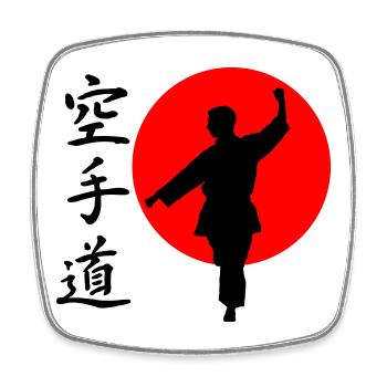 Karate Gangaku mit Schriftzug - Viereckiger Kühlschrankmagnet - Weiß - Vorne