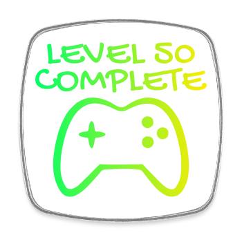 50th Birthday Level 50 Complete - Square fridge magnet - white - Front