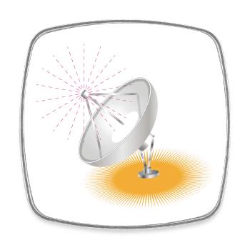 Satellitenschüssel als Gestaltungselement - Viereckiger Kühlschrankmagnet - Weiß - Vorne