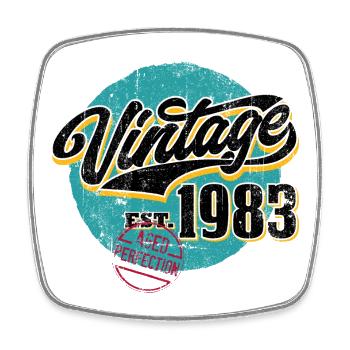 Insigne du Cercle vintage de 1983 - Magnet carré - blanc - Devant