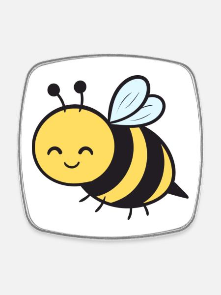 Biene Bienen - Viereckiger Kühlschrankmagnet - Weiß