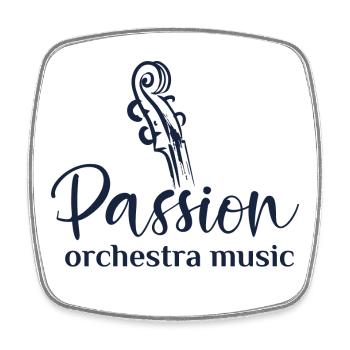 PASSION orchestra musik - Viereckiger Kühlschrankmagnet - Weiß - Vorne