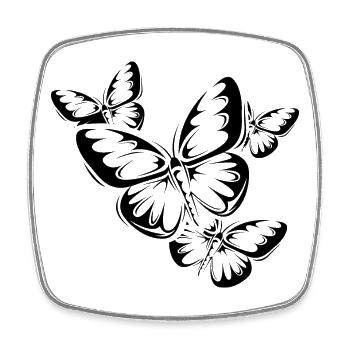 Schmetterling Fliegen Natur Symbol Illustration - Viereckiger Kühlschrankmagnet - Weiß - Vorne