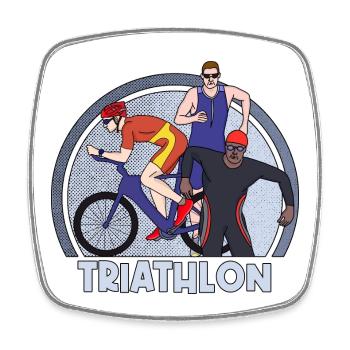 Triathlon - Square fridge magnet - white - Front