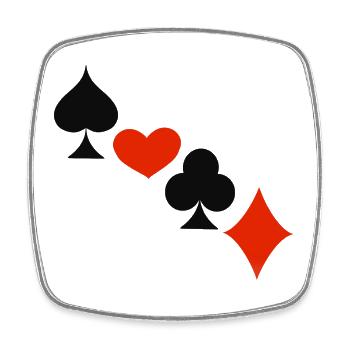 Glück im Spiel … | Spielkarten | Geschenkidee - Viereckiger Kühlschrankmagnet - Weiß - Vorne