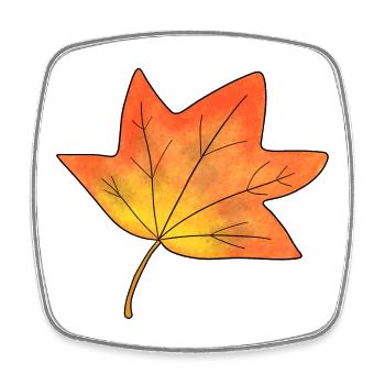 Feuille d’automne feuille d’érable - Magnet carré - blanc - Devant