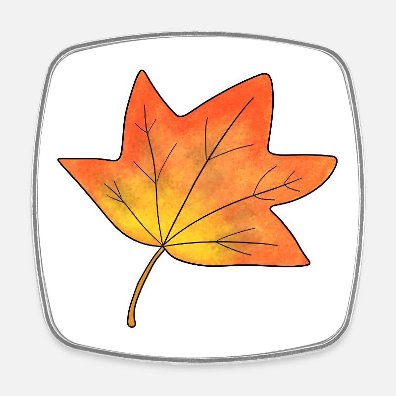 Feuille d’automne feuille d’érable - Magnet carré - blanc