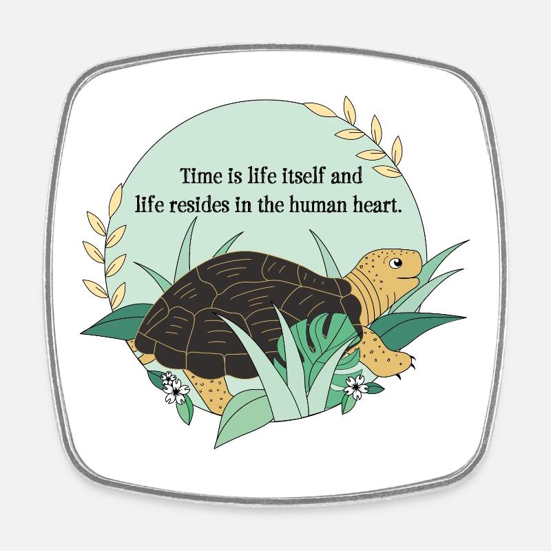 Turtle Cassiopeia - Square fridge magnet - white