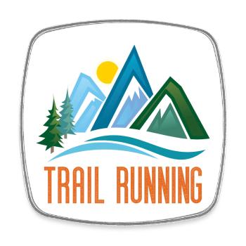 Trail Running - Magnet carré - blanc - Devant