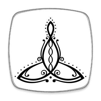Celtic Motherhood Symbol Mother with four children - Square fridge magnet - white - Front