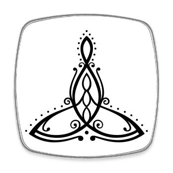 Celtic Motherhood Symbol Mother with three children - Square fridge magnet - white - Front