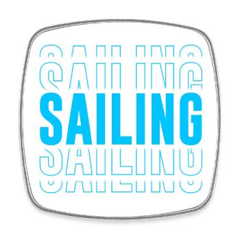 Sailing Typography - Text Stacked - Square fridge magnet - white - Front