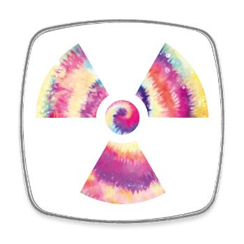 Tie Dye Manip Radio Radiologie Strahlung Logo - Viereckiger Kühlschrankmagnet - Weiß - Vorne