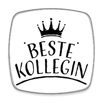 Krone beste kollegin schwarz Tshirt design - Viereckiger Kühlschrankmagnet - Weiß - Vorne