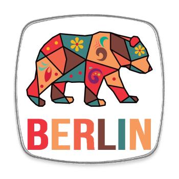 Hauptstad Berlin Grand motif pour les Berlinois - Magnet carré - blanc - Devant