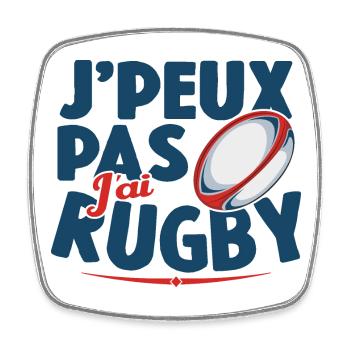 Je Peux Pas J'ai Rugby Cadeau Amoureux De Rugby - Magnet carré - blanc - Devant