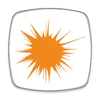 flash | explosion | Sun orange | Vectorgraphic - Square fridge magnet - white - Front
