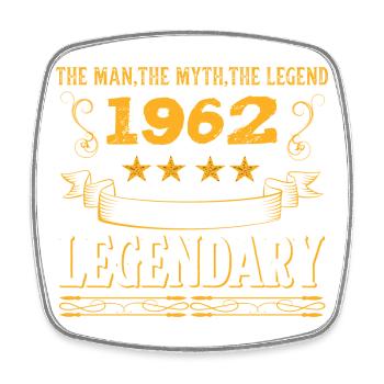 Legendary Vintage 1962 Motif - Square fridge magnet - white - Front