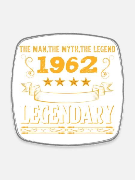 Legendary Vintage 1962 Motif - Square fridge magnet - white