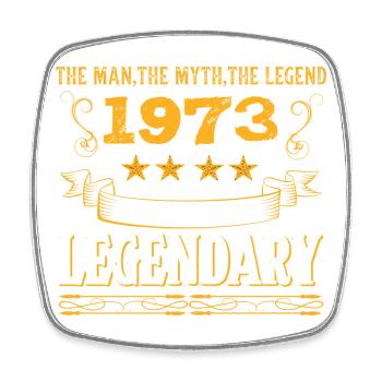 Legendary 1973 motif for vintage fans - Square fridge magnet - white - Front