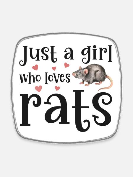 Rat Rats - Square fridge magnet - white