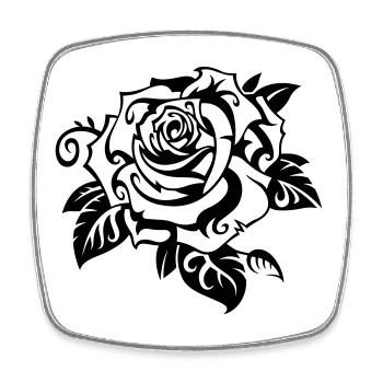 Weiße Rose - Viereckiger Kühlschrankmagnet - Weiß - Vorne