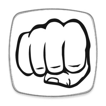 Fist clenched fist bump cool logo symbol - Square fridge magnet - white - Front