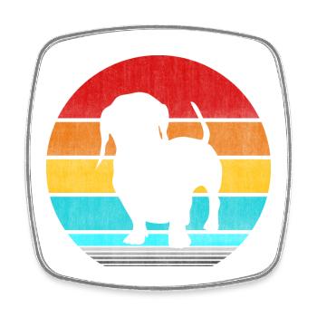 dachshund - Square fridge magnet - white - Front