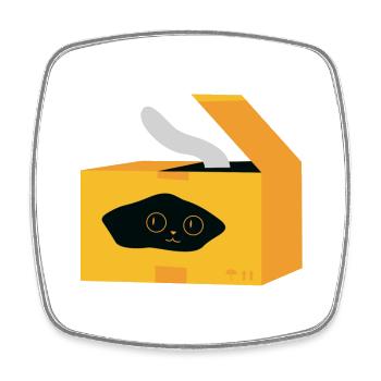Katt and packaging design - Square fridge magnet - white - Front