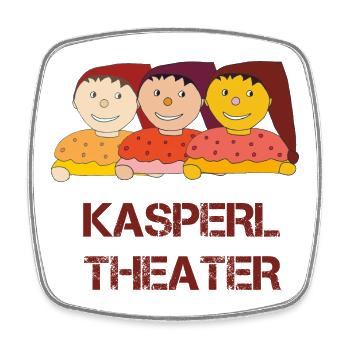 Kasperltheater lustig - Viereckiger Kühlschrankmagnet - Weiß - Vorne