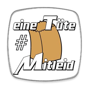 Party Shirt ,Feiern , Karneval, Tüte Mitleid (25) - Viereckiger Kühlschrankmagnet - Weiß - Vorne