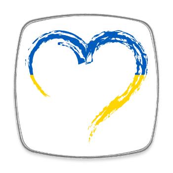 Ukraine Herz - Viereckiger Kühlschrankmagnet - Weiß - Vorne