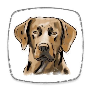 Labrador - Viereckiger Kühlschrankmagnet - Weiß - Vorne