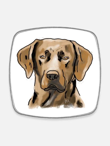 Labrador - Square fridge magnet - white