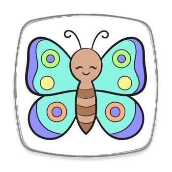 Schmetterling Schmetterlinge - Viereckiger Kühlschrankmagnet - Weiß - Vorne