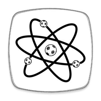 Fußball Atom Energie Freizeit Sport Spiel Geschenk - Viereckiger Kühlschrankmagnet - Weiß - Vorne