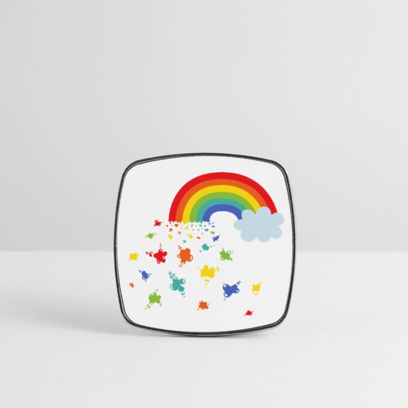 Arcobaleno e macchie di colore Calamita quadrata da frigo