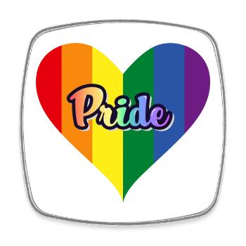 LGBT Herz Flagge Pride in Regenbogen Farben - Viereckiger Kühlschrankmagnet - Weiß - Vorne