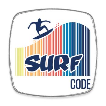 Surf Code - Magnet carré - blanc - Devant