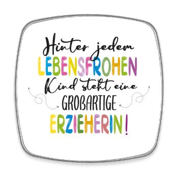 Großartige Erzieherin - Viereckiger Kühlschrankmagnet - Weiß - Vorne