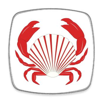 Red Crab - Square fridge magnet - white - Front